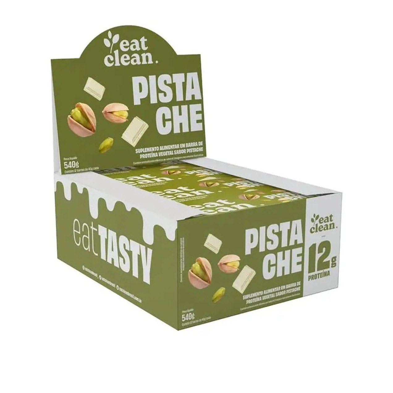 Barrinha de Proteina - 12 Barras 45G Pistache - Eat Clean