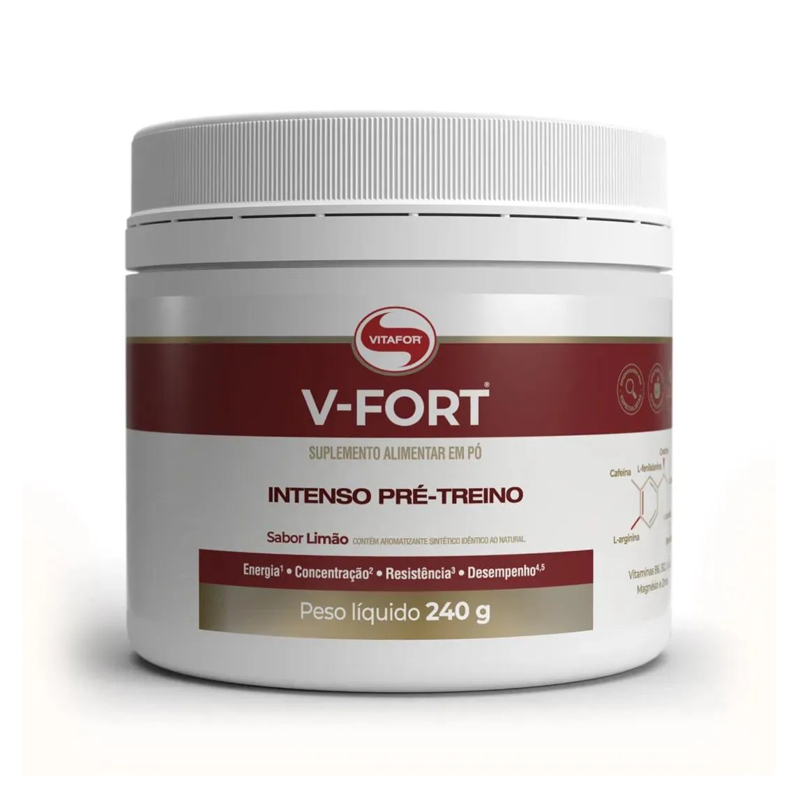 V-Fort Pré Treino Vitafor Pote 240G Limão