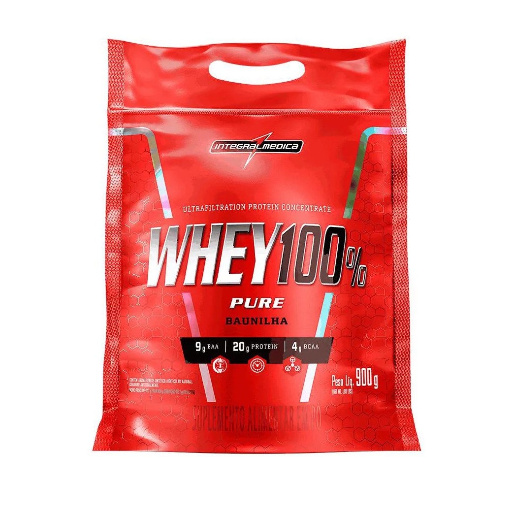 Whey Concentrado 100% Puro Baunilha Integralmédica 900G Refil