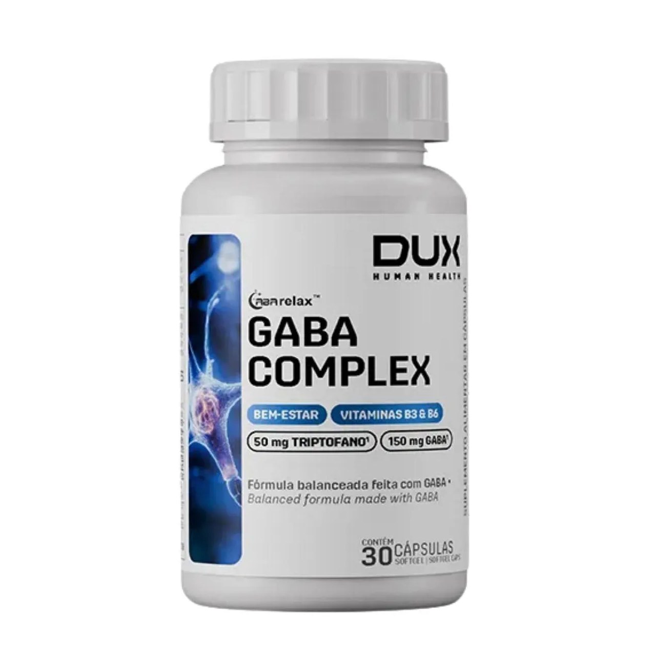 Gaba Complex Relax Triptofan 30 Capsulas Dux Nutrition Neutro
