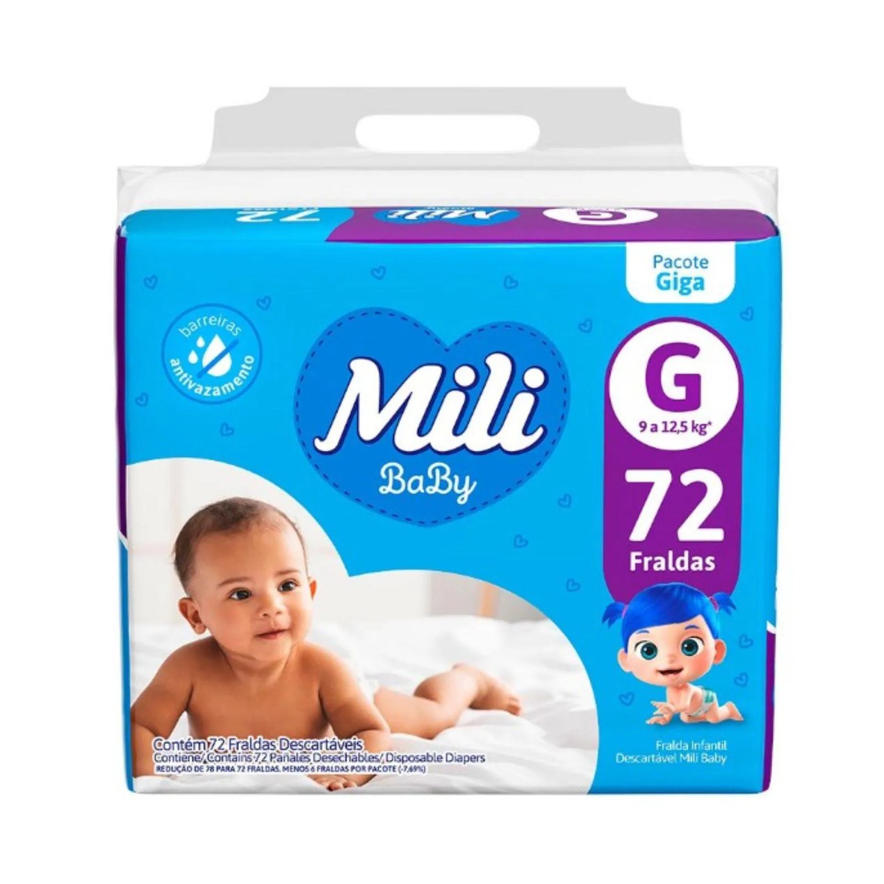 Fralda Mili Giga G C72 – Conforto e Proteção para Bebês