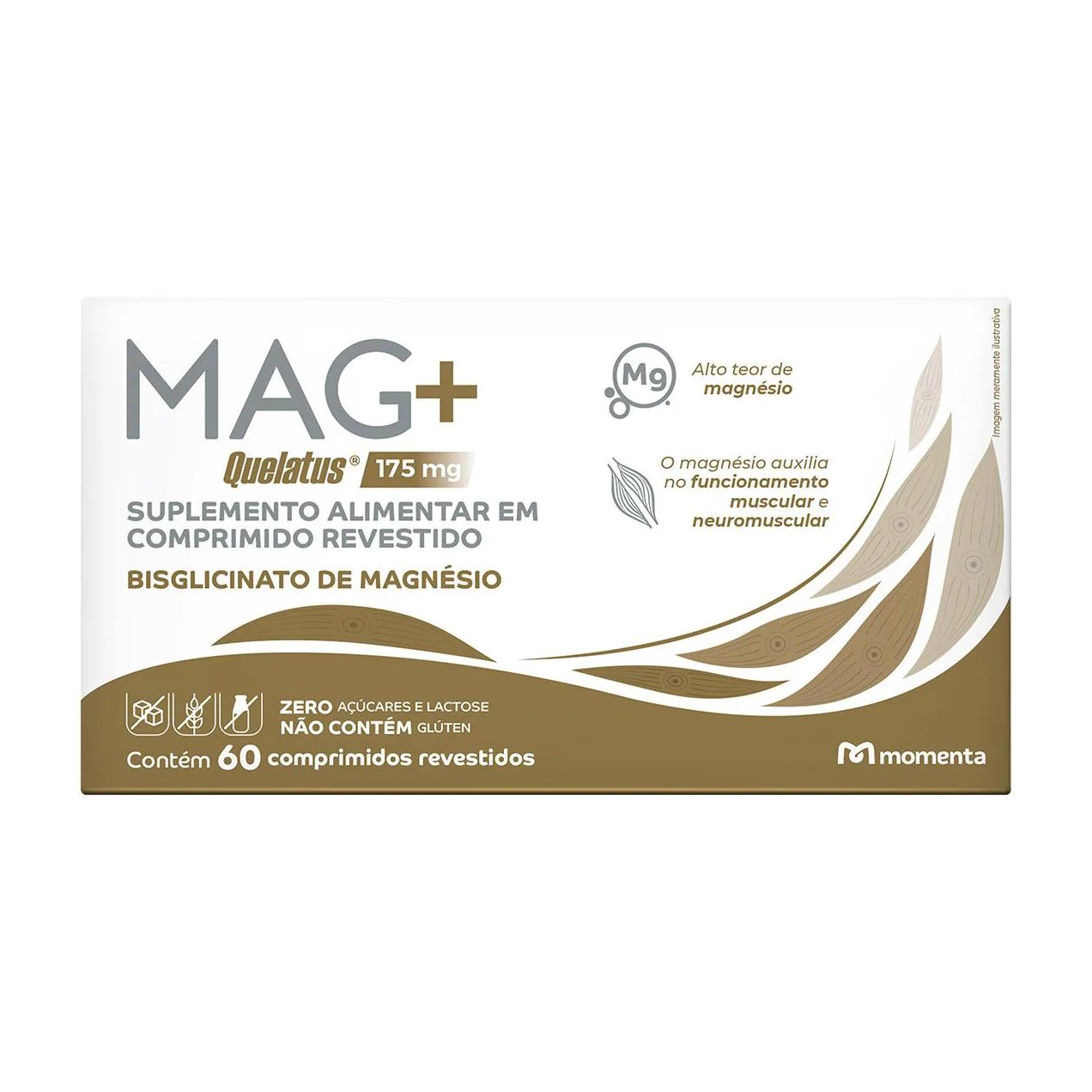Magnésio Bisglicinato Mag+ Quelatus 175mg 60 comprimidos