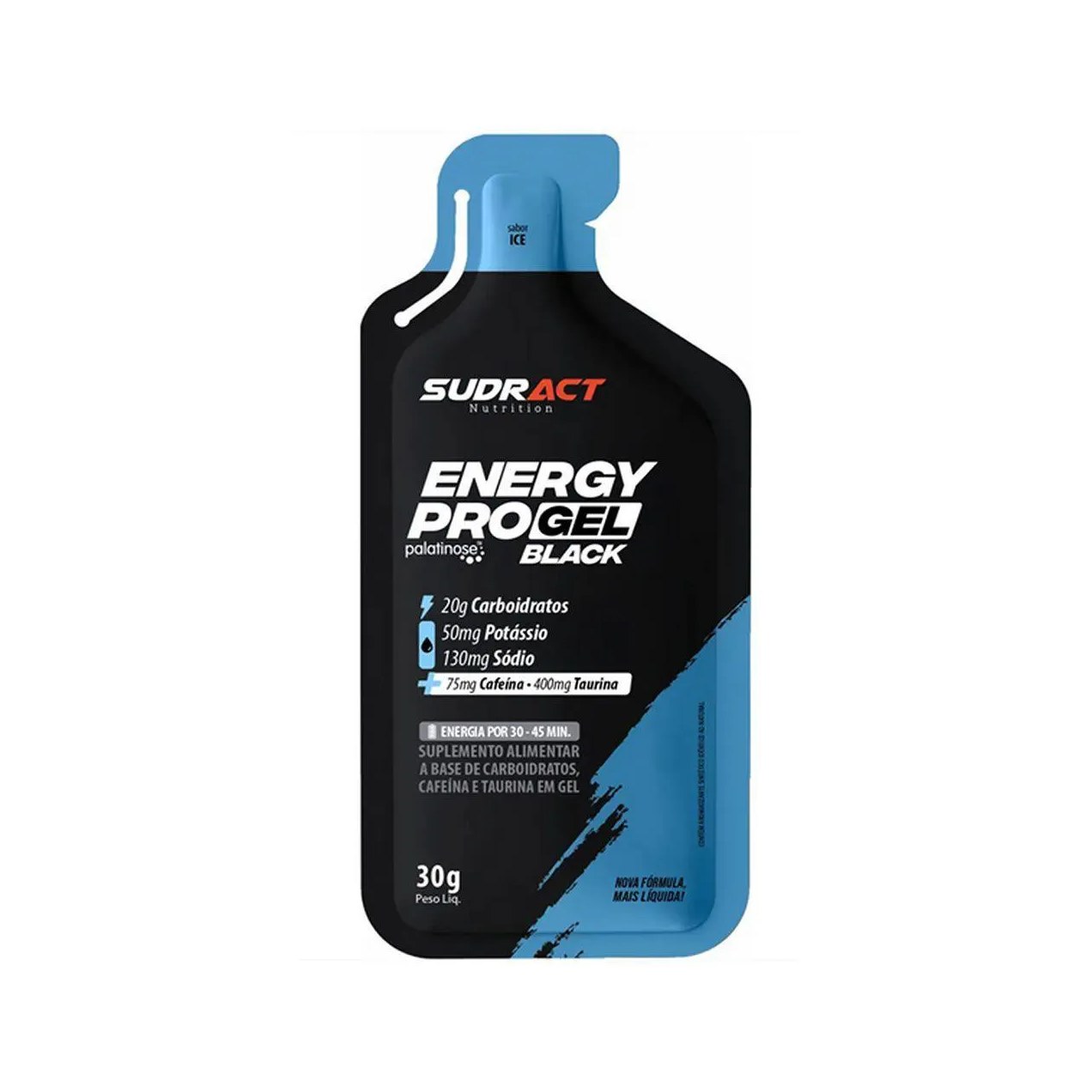 Energy Pro Gel Black - 1 Sachê 30G Ice - Sudract Nutrition
