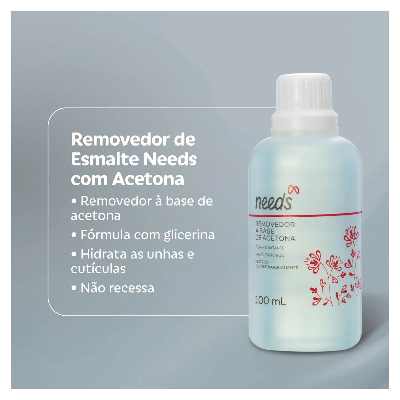 Removedor de Esmalte Needs com Acetona 100ml