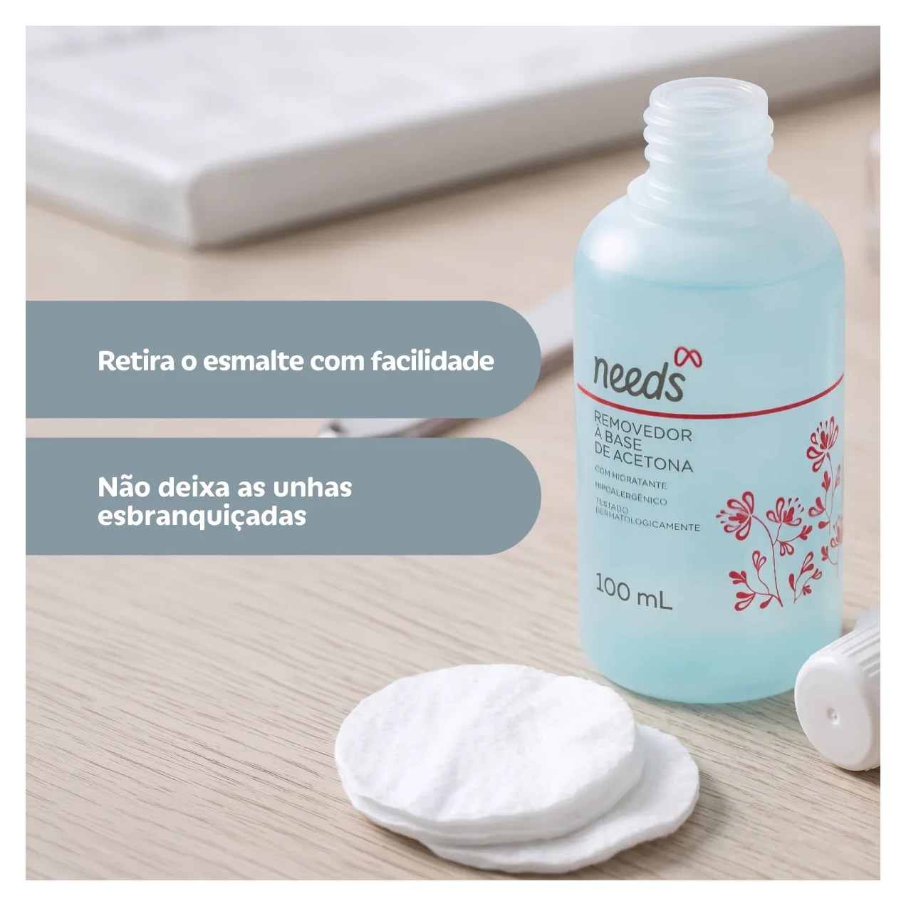 Removedor de Esmalte Needs com Acetona 100ml
