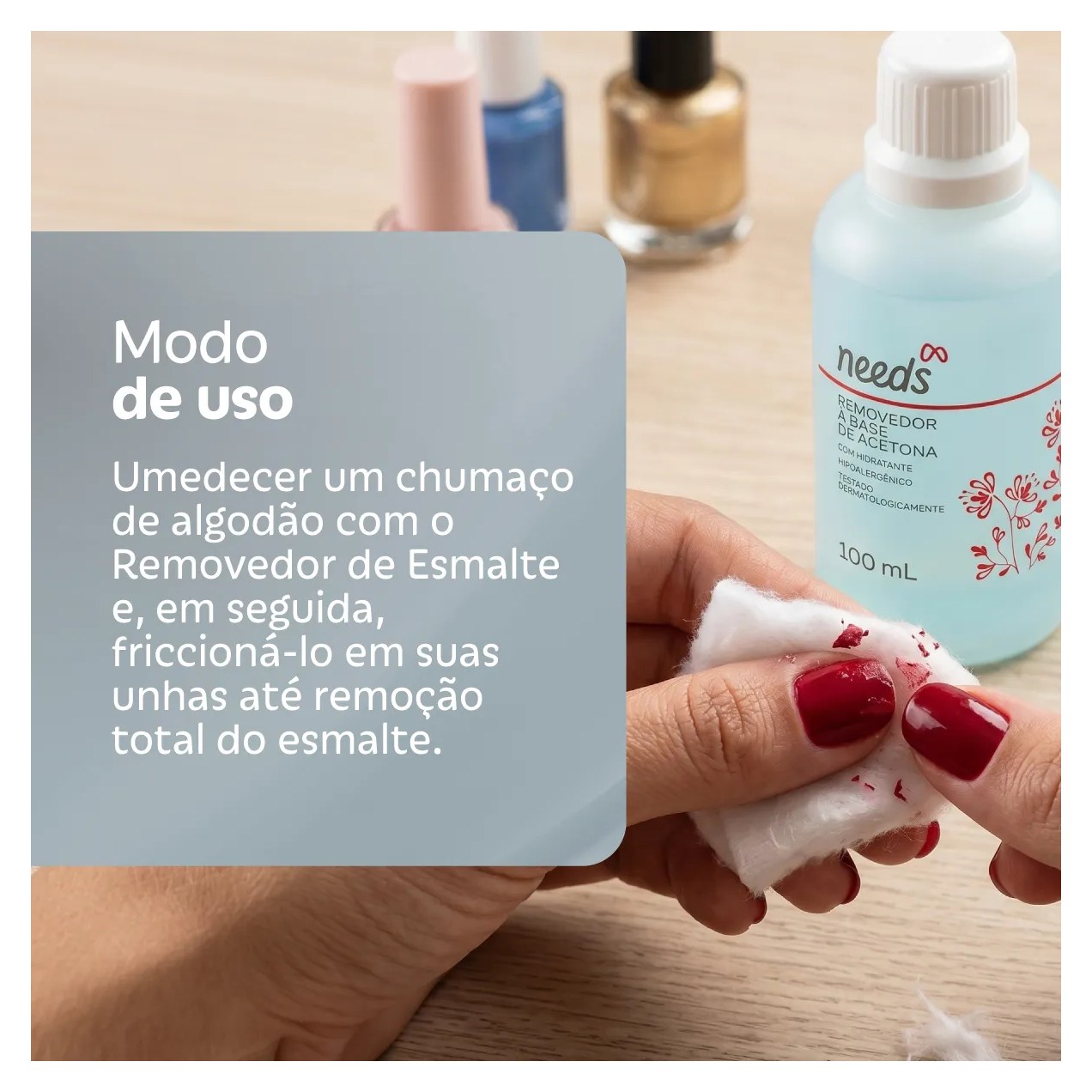 Removedor de Esmalte Needs com Acetona 100ml