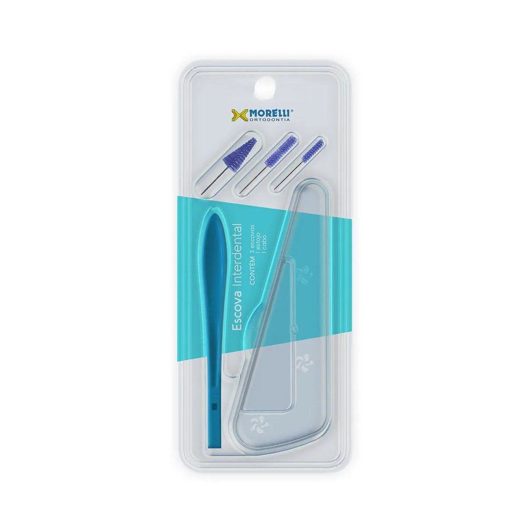 Escova Interdental com Estojo e Refis P M G Morelli Azul