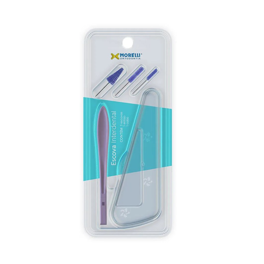 Escova Interdental com Estojo e Refis P M G Morelli Rosa