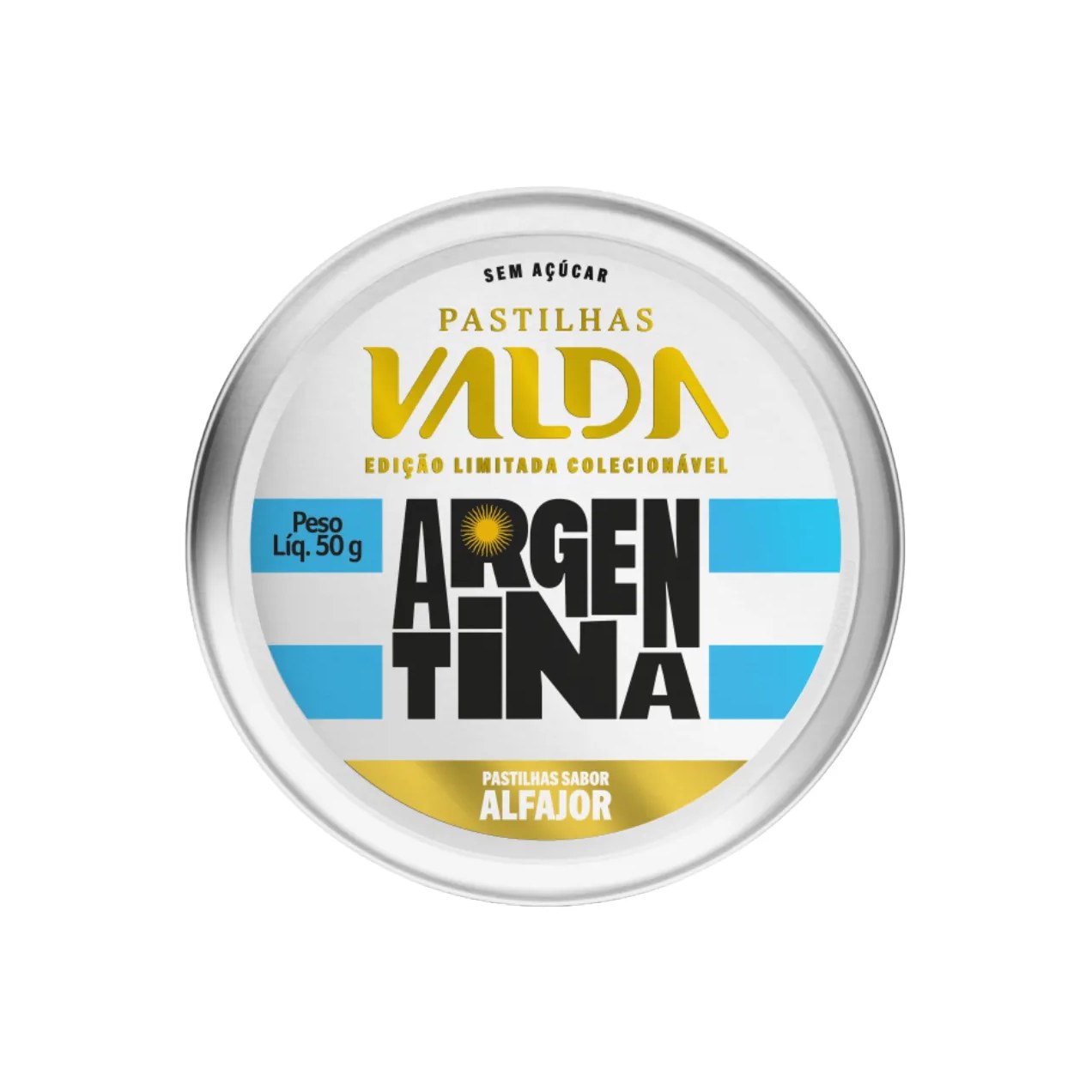 Pastilha Valda Edição Limitada Colecionável Campeões Argentina Alfajor 50g