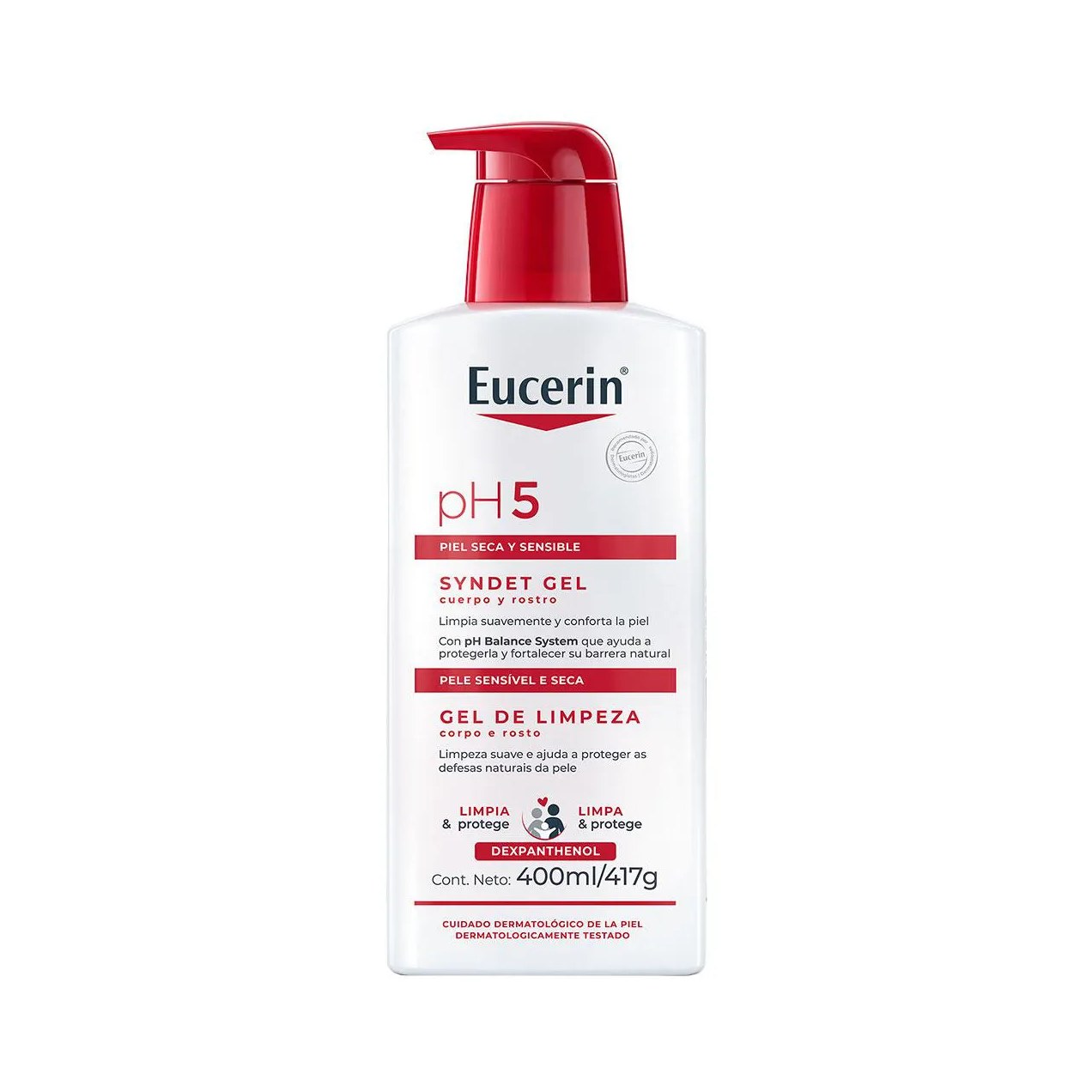 Gel de Limpeza Corporal Eucerin PH5 Pele Seca e Sensivel 400ml