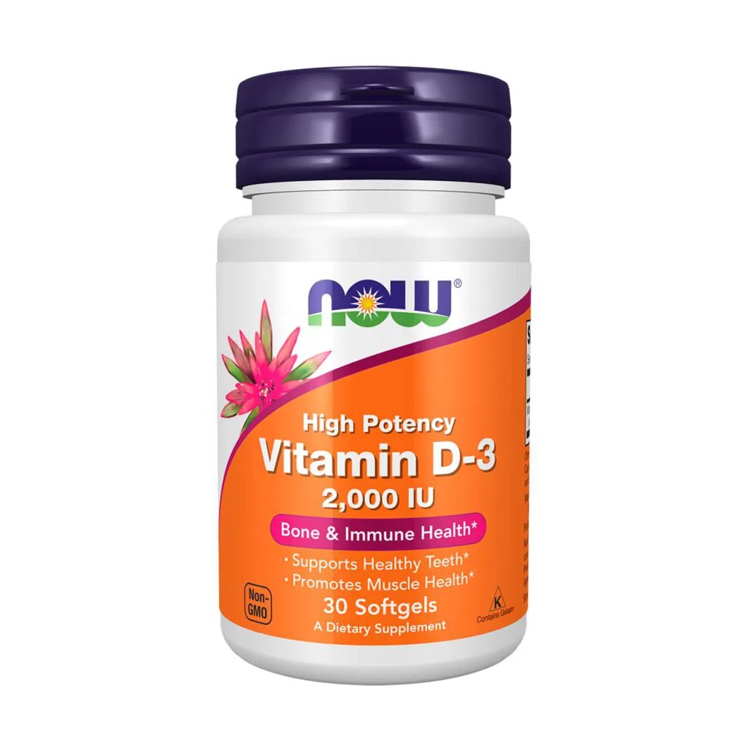 Vitamina D3 2.000Ui 30 Cápsulas Gelatinosas Now Foods