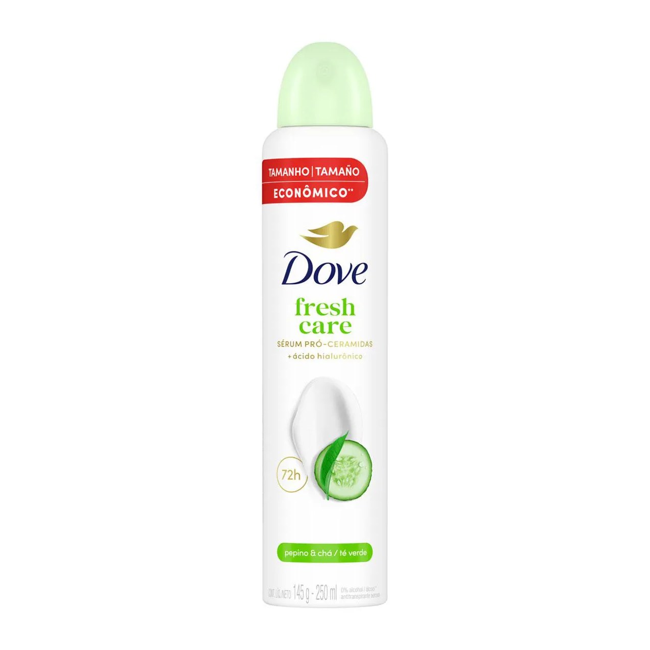 Desodorante Antitranspirante Aerossol Dove Fresh Care Pepino & Chá Verde Feminino 72h 250ml