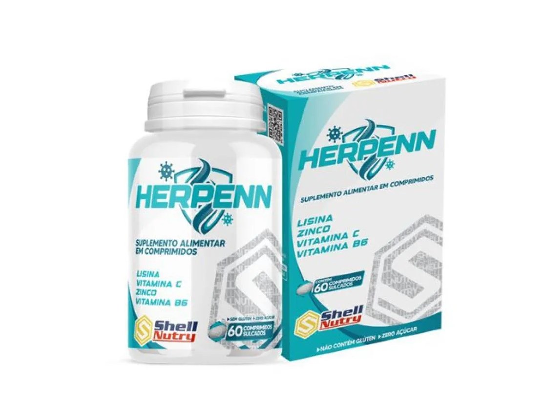 Herpenn Lisina com 60 Cápsulas Shell Nutry