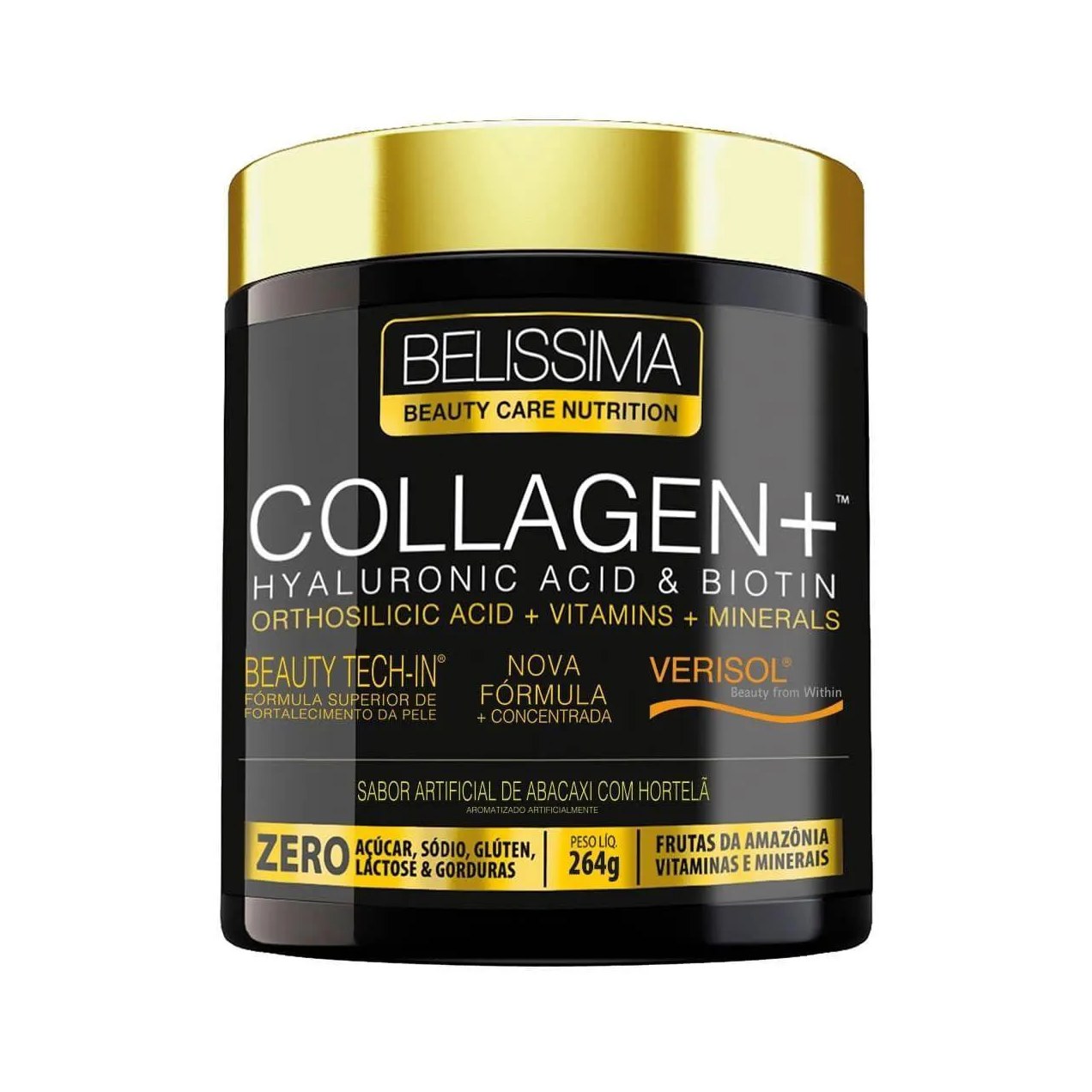 Collagen Plus Belissima - 264G Abacaxi com Hortelã - Black Skull