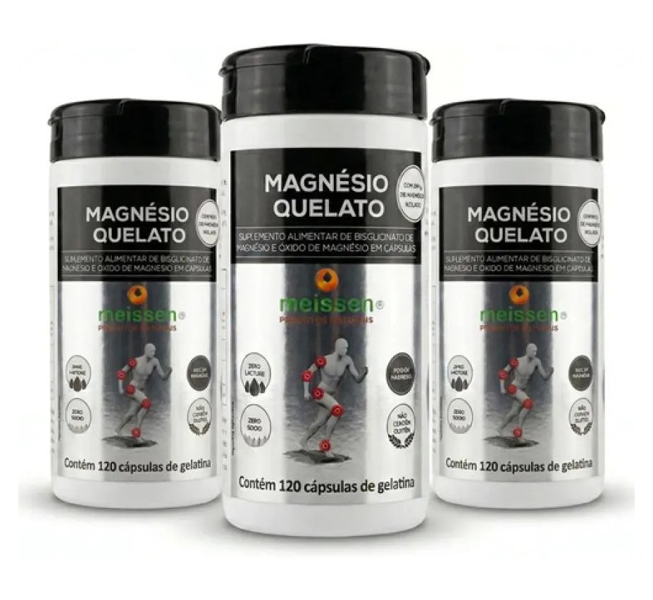 Kit 3 Magnesio Taurato 120 Capsulas - Meissen