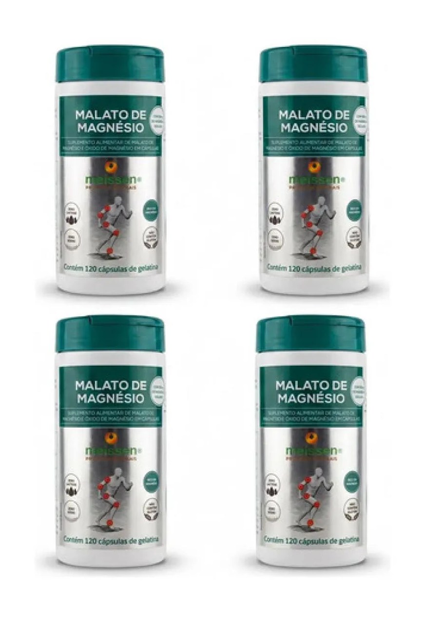 Kit 4 Malato de Magnesio 120 Capsulas - Meissen