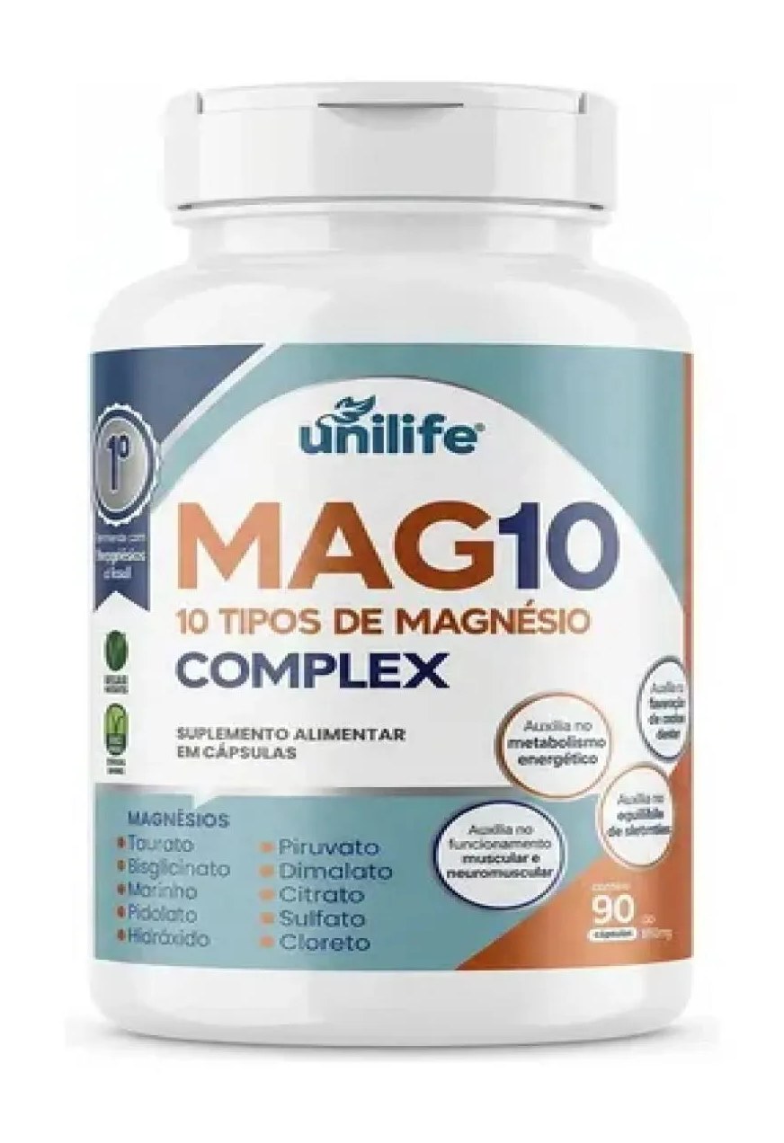 Magnesio 10 Tipos Complexo 90 Capsulas - Unilife