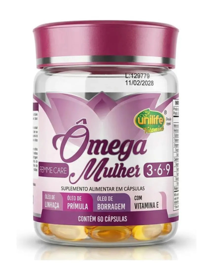 Omega 3 6 9 Mulher 60 Capsulas - Unilife