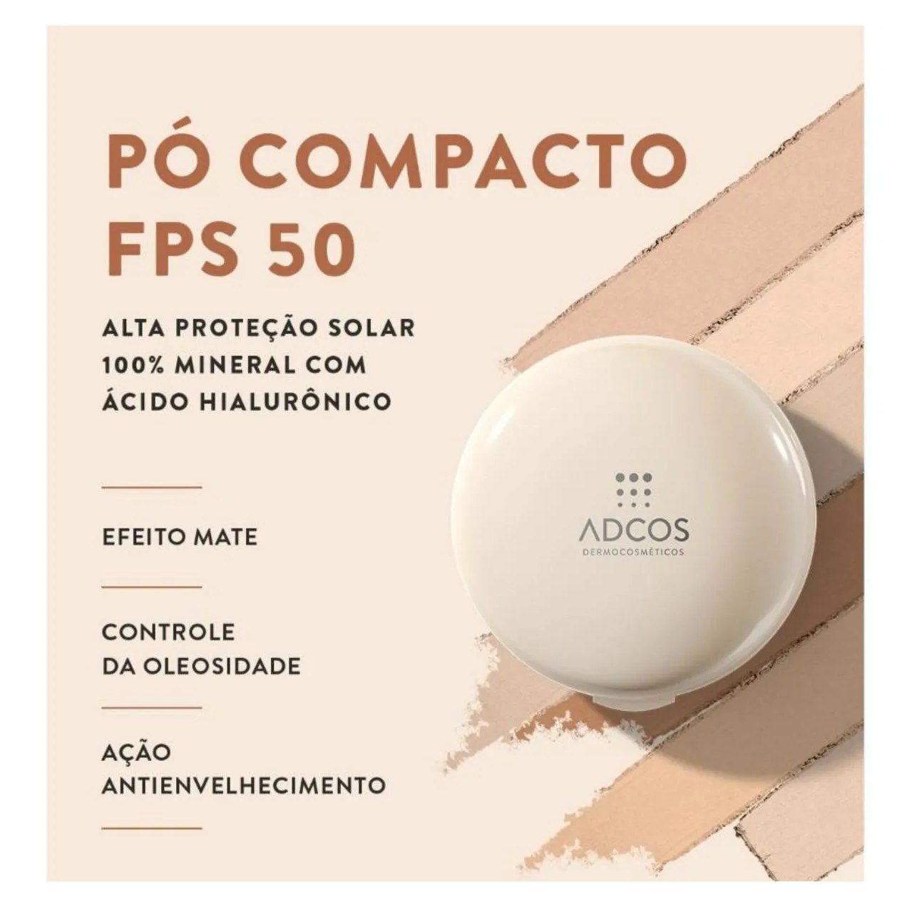 Adcos Pó Compacto 60Fps 3.0 Nude - 11G