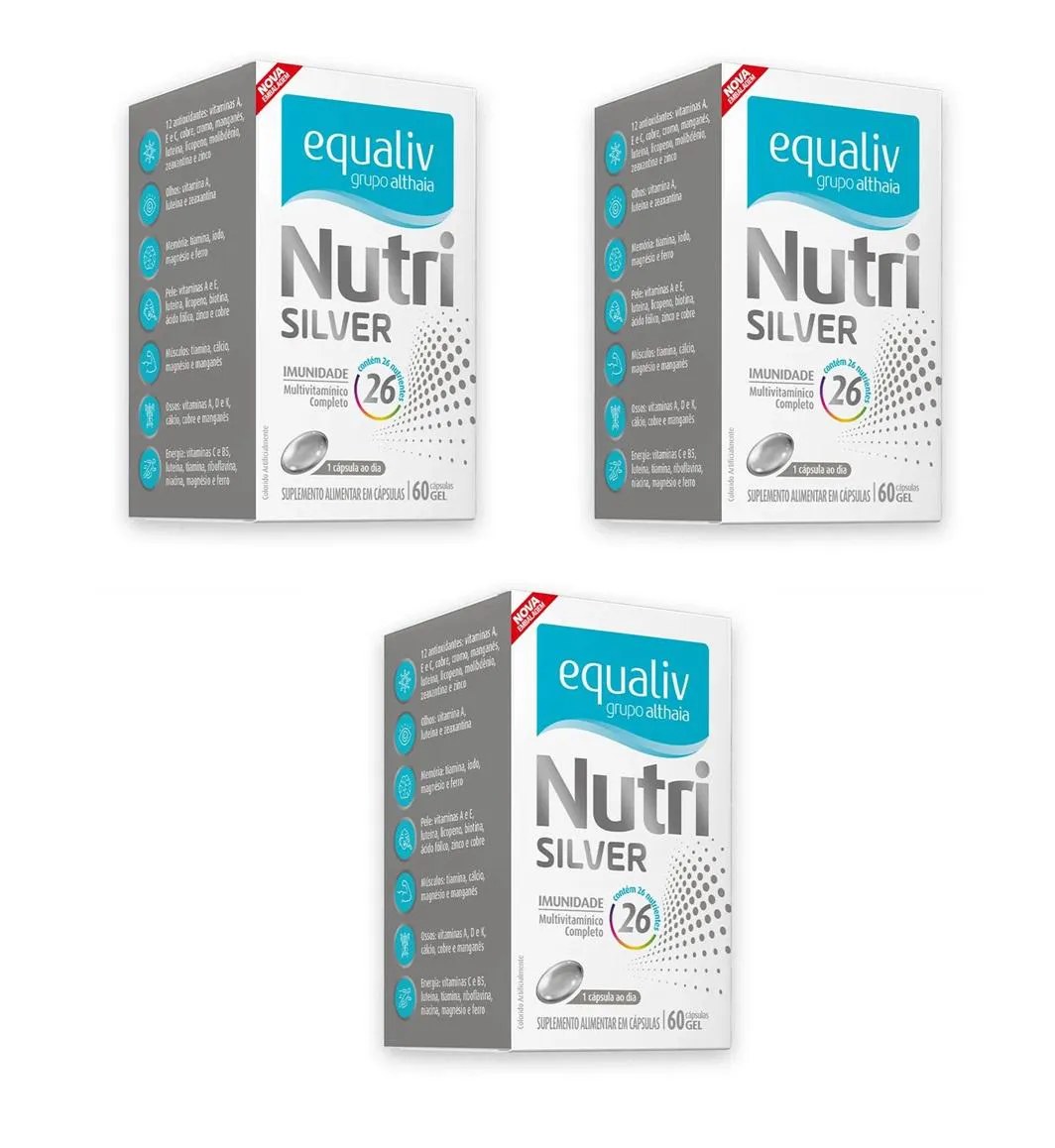 Kit 3 Suplemento Alimentar Nutri Silver 60 Cps - Equaliv