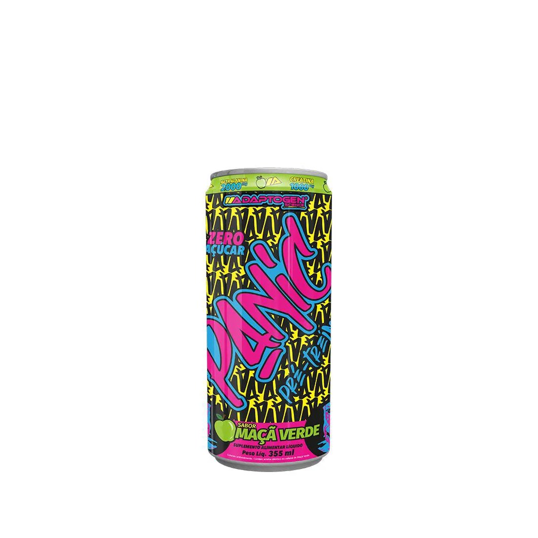Pré-Treino Panic Energy Drink Adaptogen 355Ml Maçã Verde