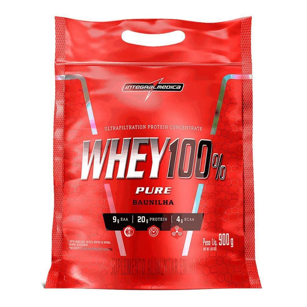 Proteína Concentrada Integralmedica Whey 100% Pure 900G Baunilha