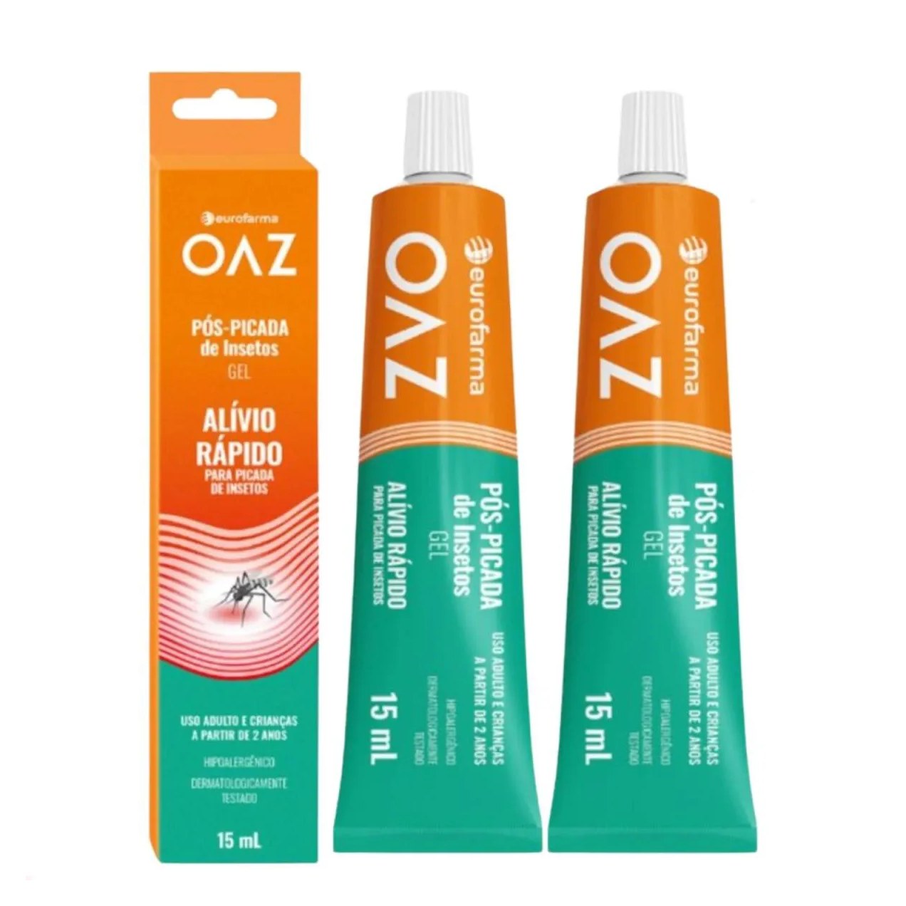 Kit 2 Unidade Gel Pos Picada Inseto 15 Ml Oaz Uso Diario