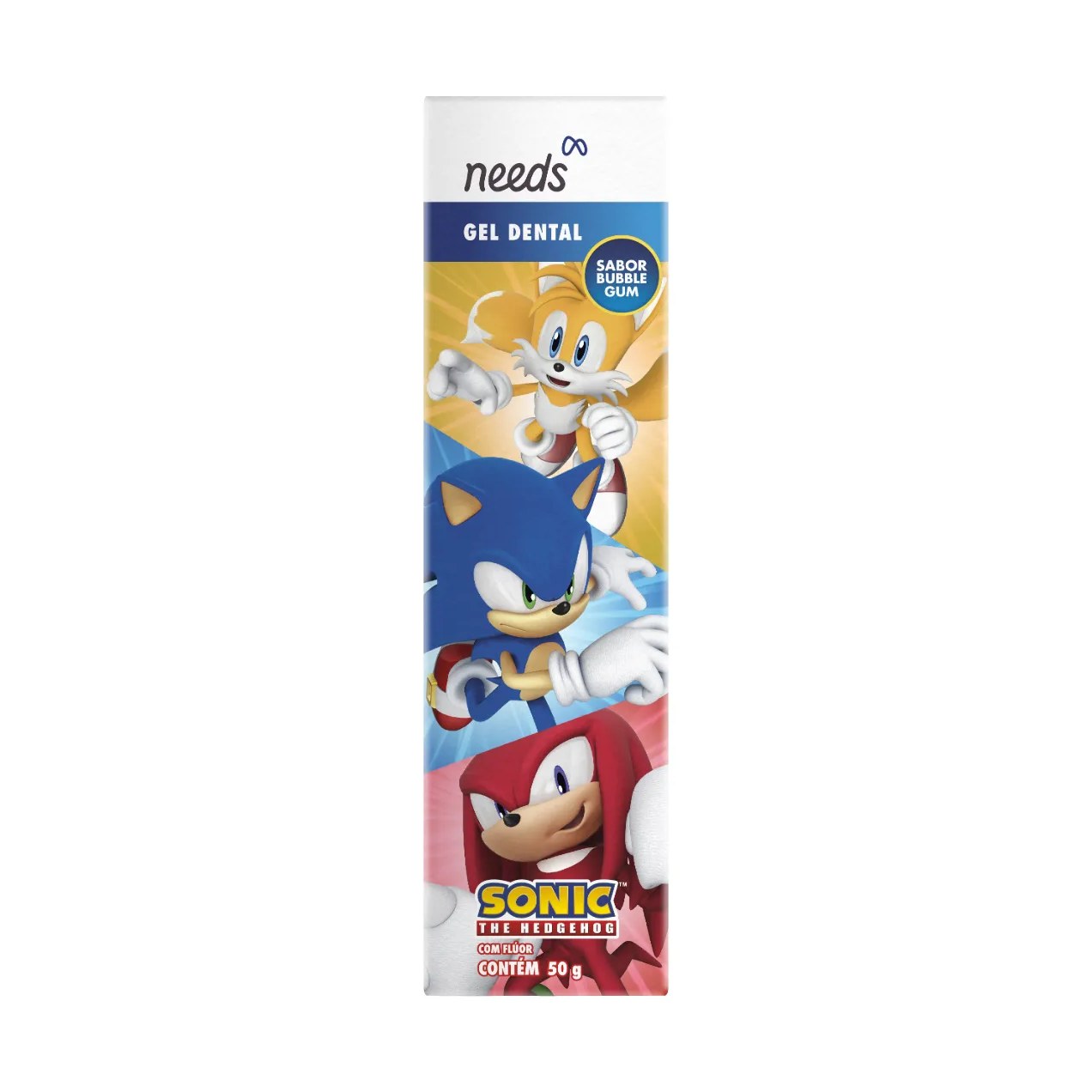 Gel Dental Infantil Needs Sonic Sabor Bubble Gum com Flúor 50g