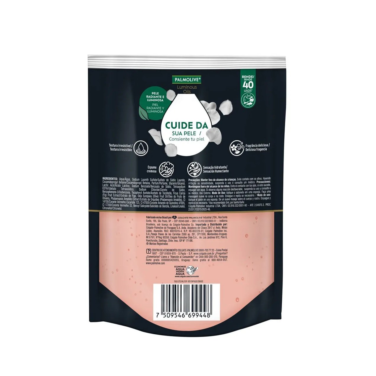 Sabonete Líquido Corporal Palmolive Luminous Oils Figo e Orquídeas Brancas Refil 200ml