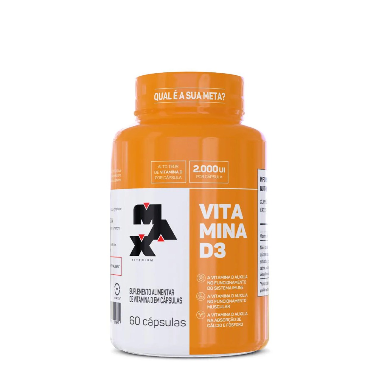 Vitamina D3 2000Ui 60 Cápsulas - Max Titanium
