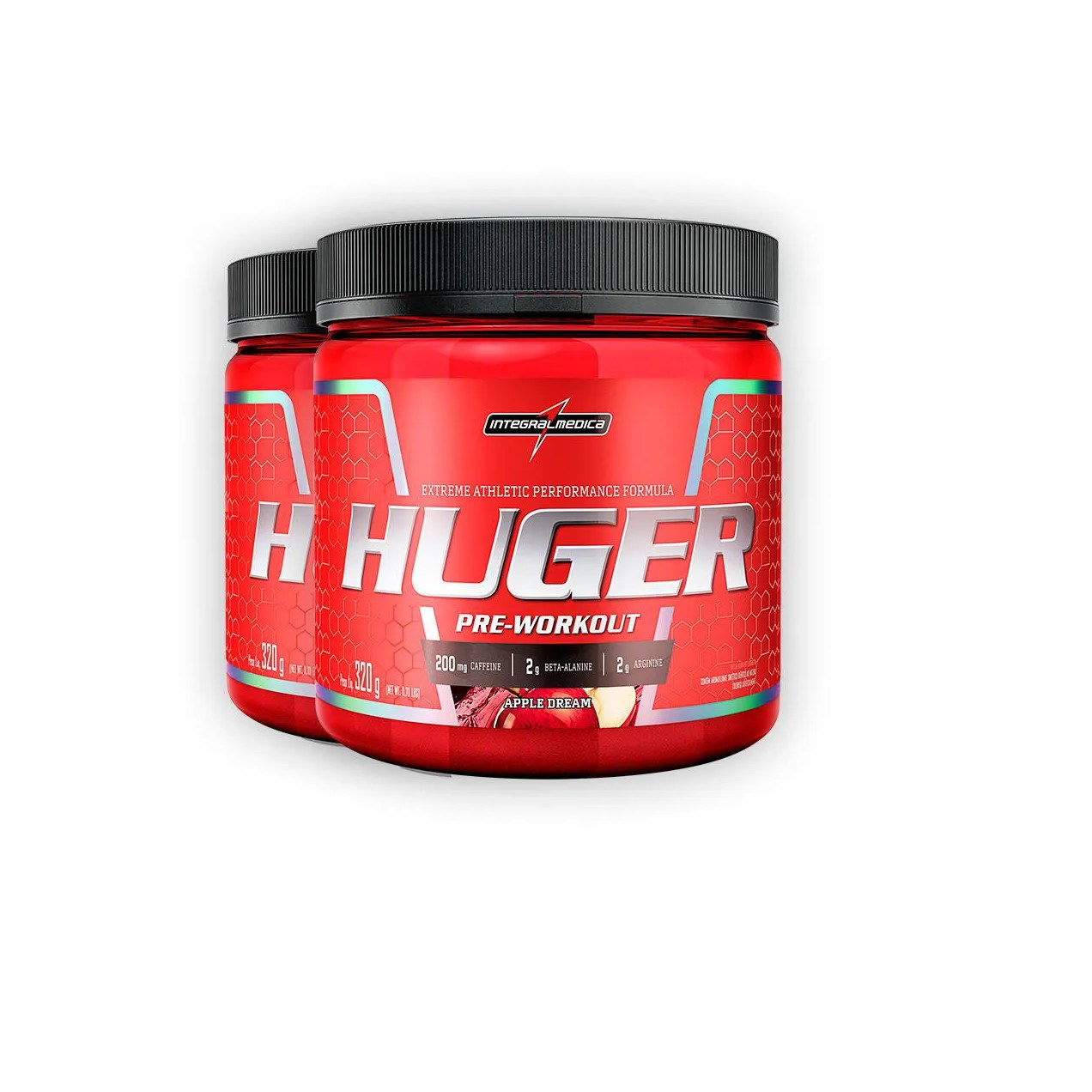 Kit 2 Pré Treino Huger Integral Medica Apple Dream 320G