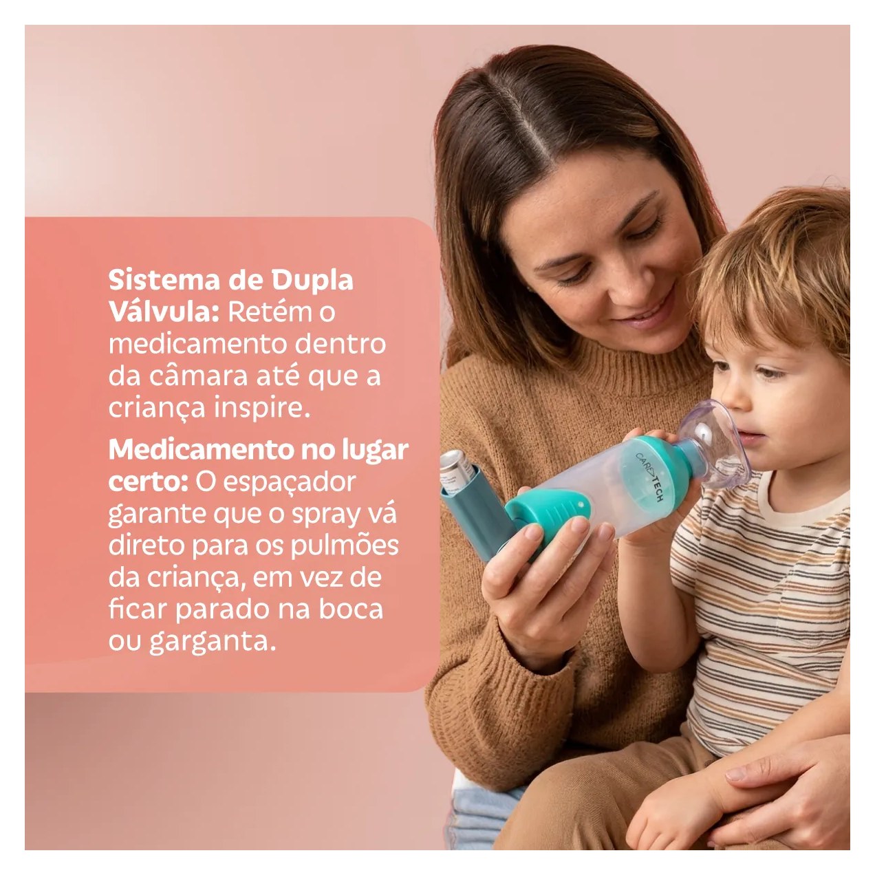 Espaçador Inalatório Infantil Bi-Valvulado CareTech 1 unidade