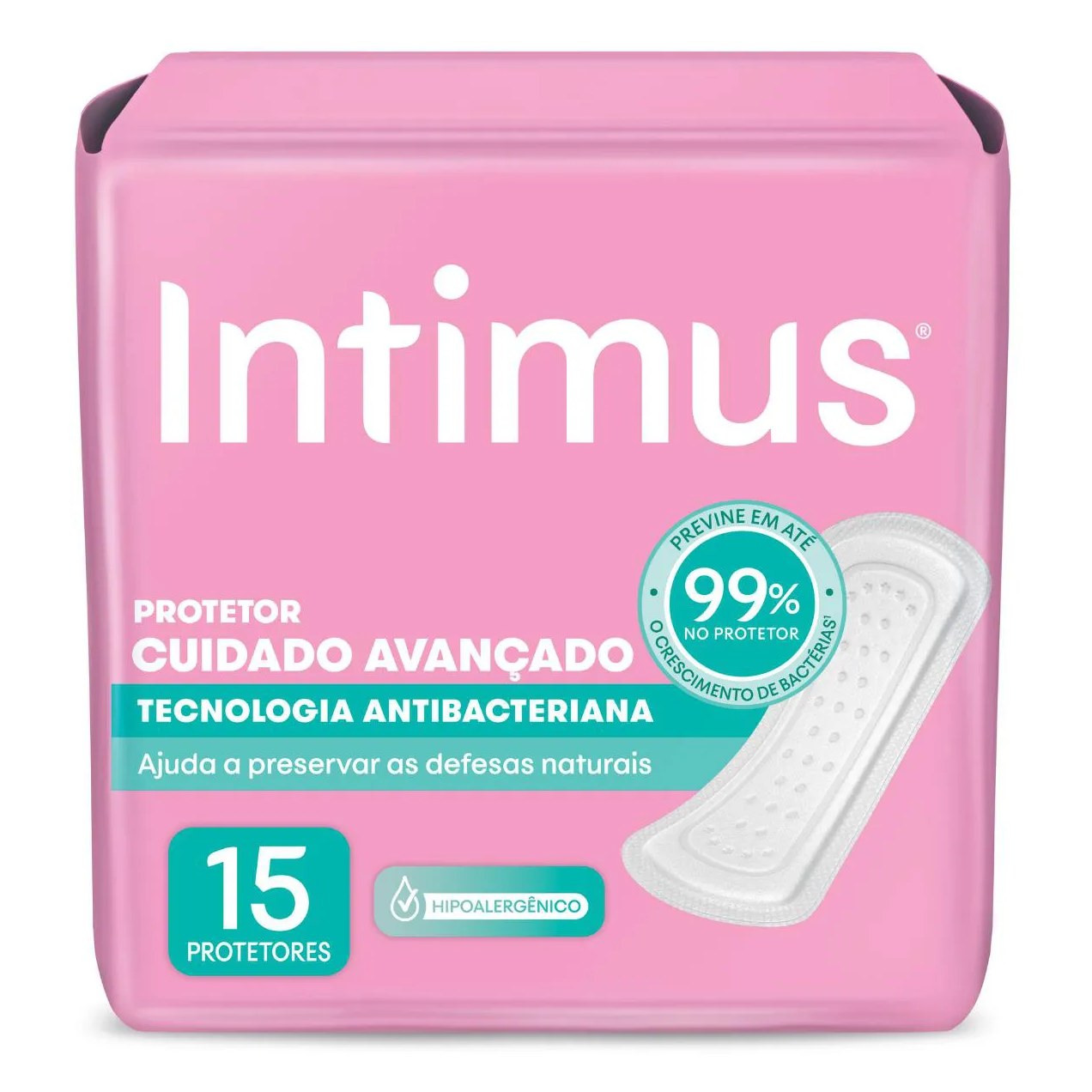 Protetor Diário Intimus Tecnologia Antibacteriana 15 Unidades