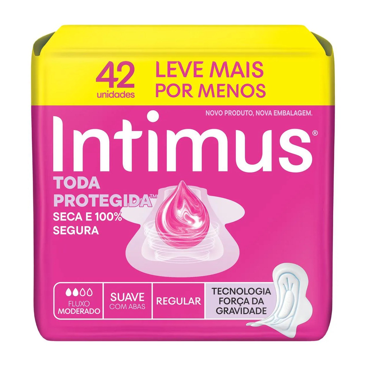 Absorvente Intimus Toda Protegida Cobertura Suave Com Abas 42 unidades