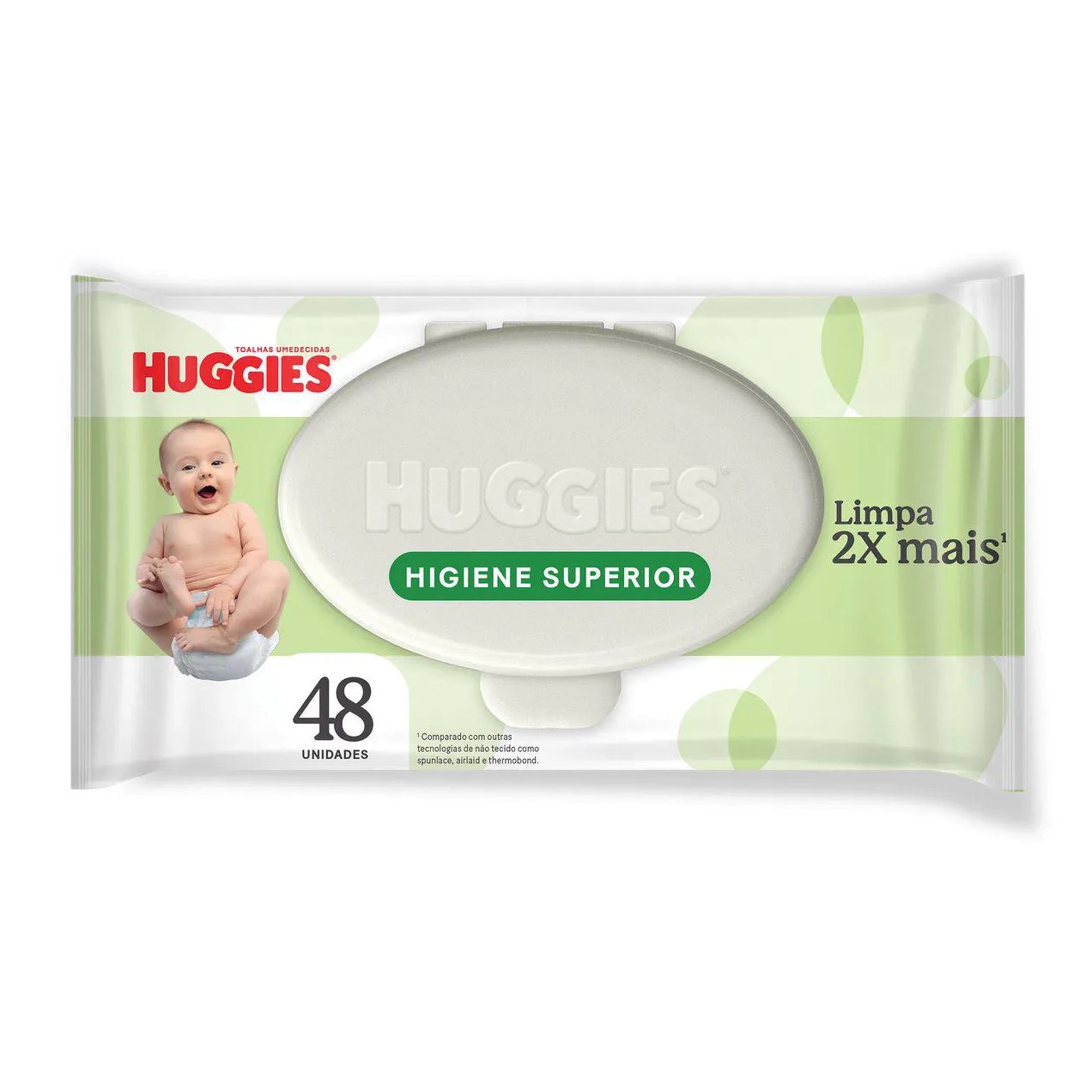 Lenço Umedecido Huggies Higiene Superior Hipoalergênico Sem Álcool 48 unidades
