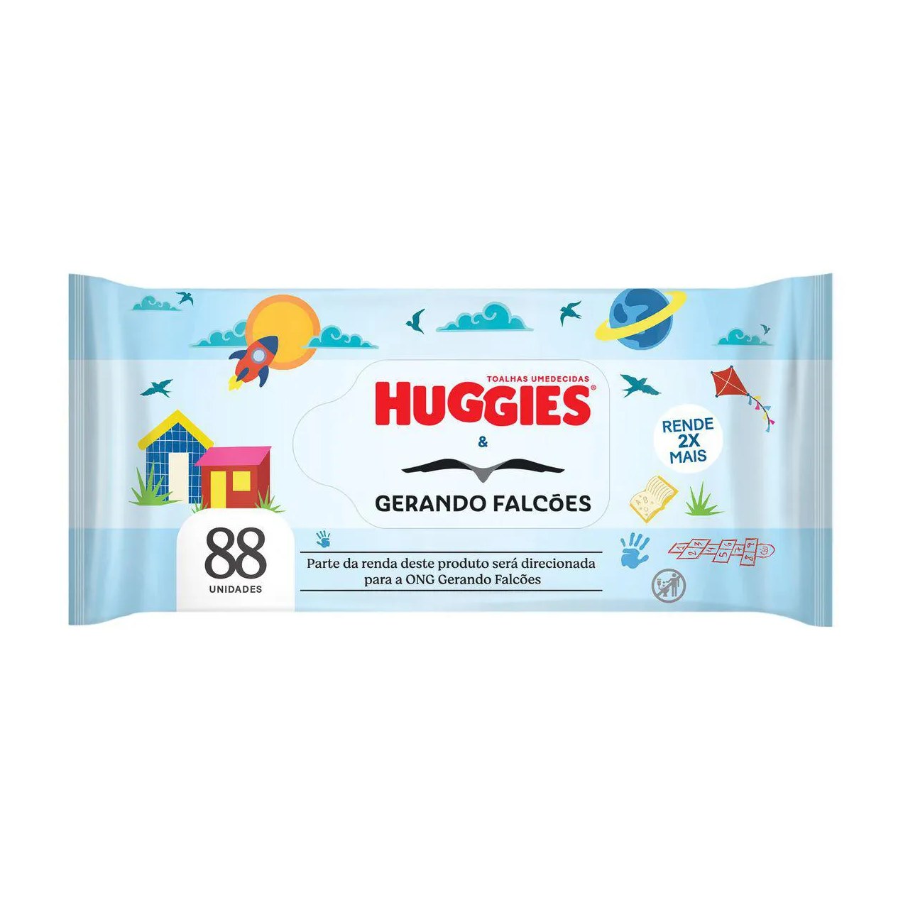 Lenço Umedecido Huggies Gerando Falcões 88 unidades