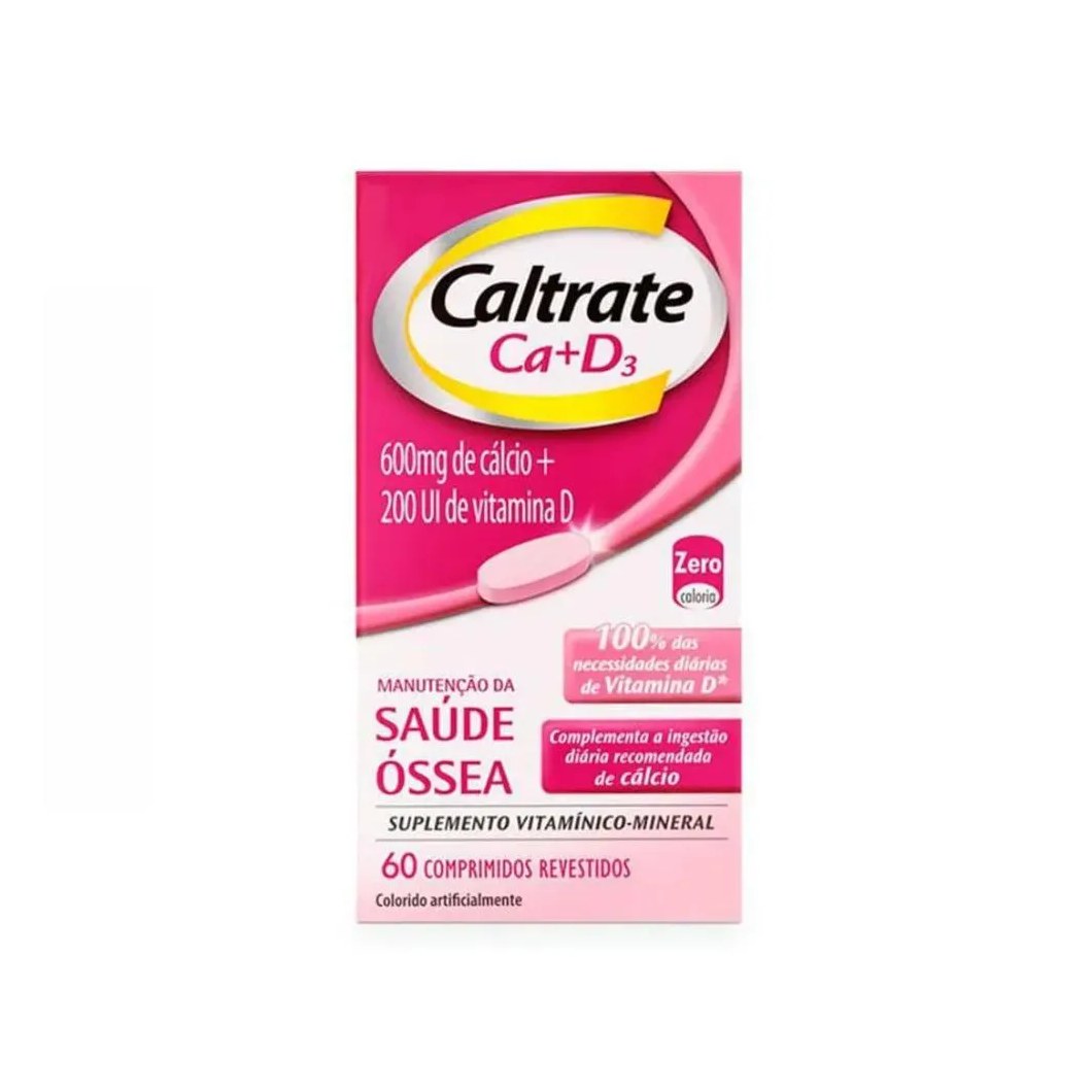 Caltrate Suplemento Cálcio e Vitamina D 600 + D200Ui 60Cp