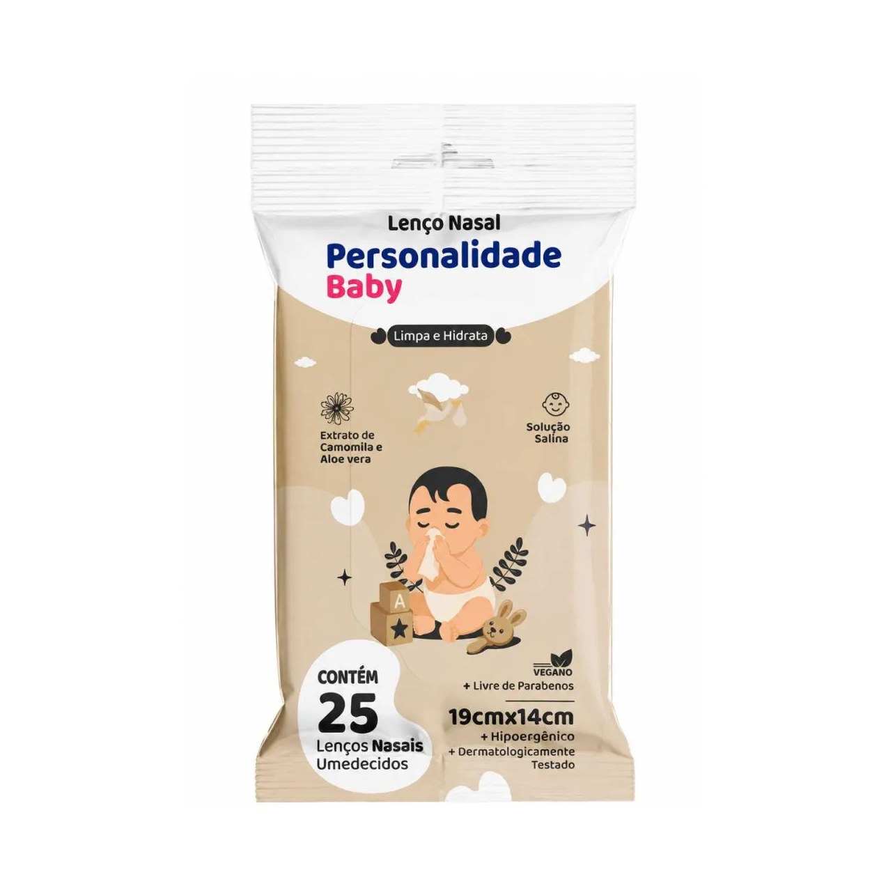 Lenço Umedecido Nasal Baby Personalidade 25 Unidades