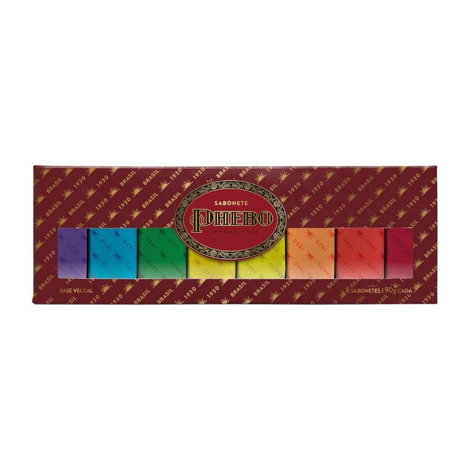 Kit Sabonetes de Glicerina Phebo Caixa Vinho 8 X 90G Cada