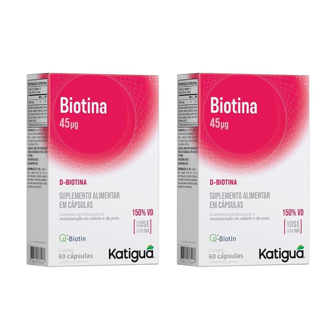 Kit 2 Biotina Dose Máxima 600mg - 60 Caps - Katiguá