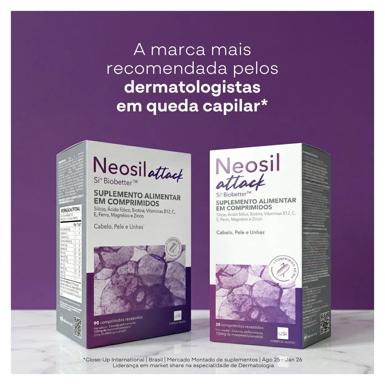 Polivitamínico Neosil Attack Cabelo, Pele E Unha 90 comprimidos