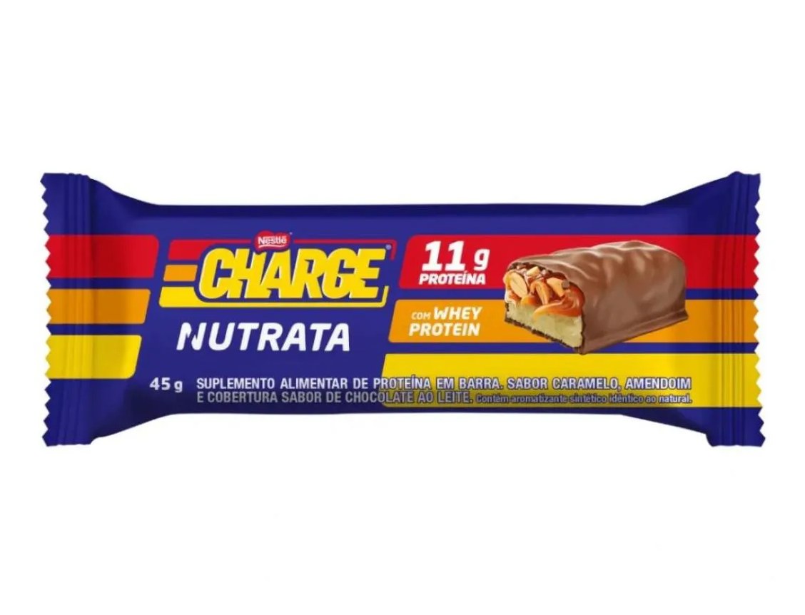 Barra Proteica Nutrata Charge Bar (45g) - Sabor: Caramelo, Amendoim e Chocolate ao Leite