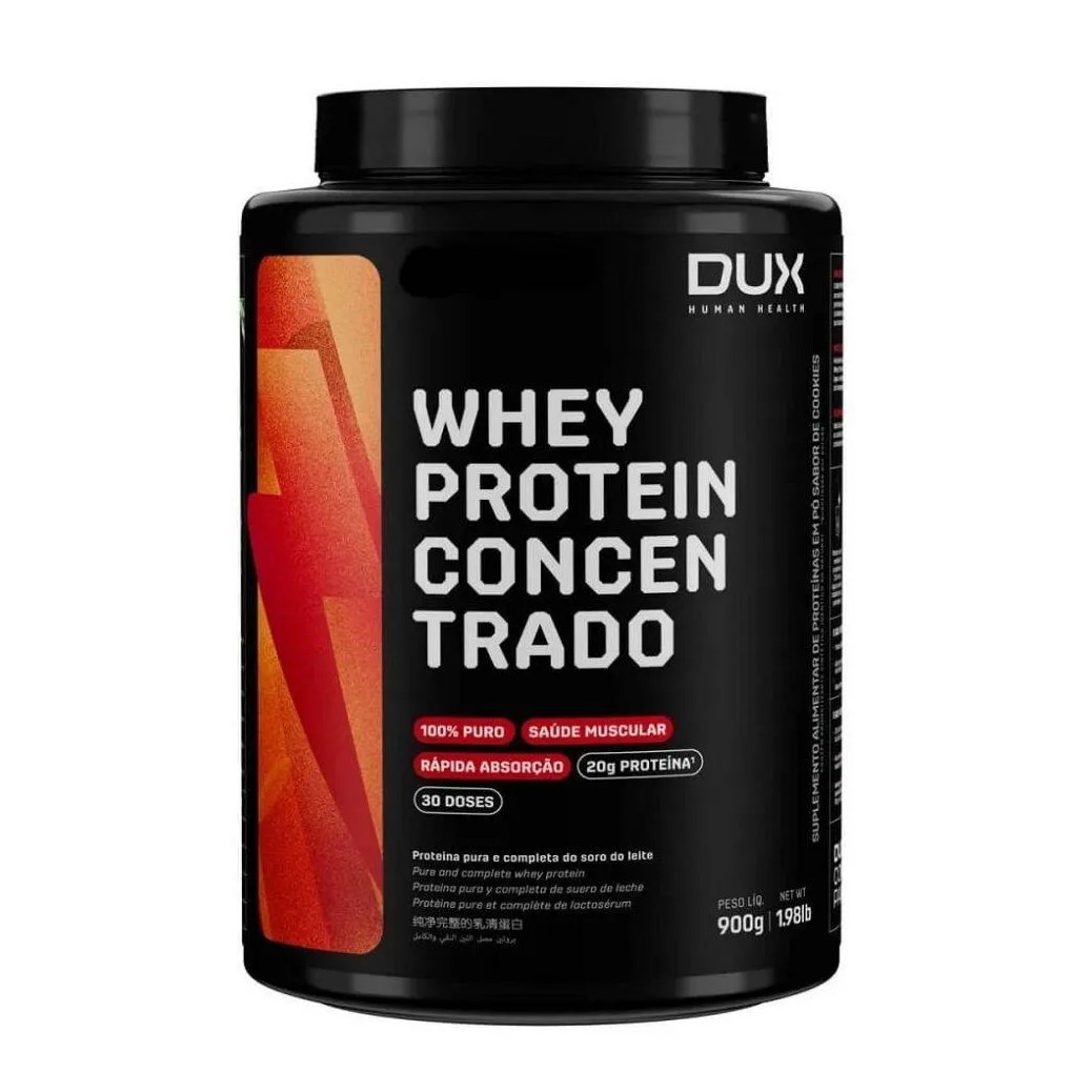 Whey Protein Concentrado Pote (900g) - Sabor: Morango