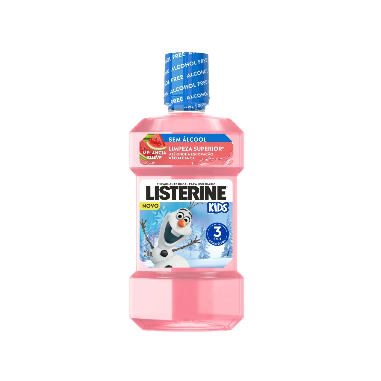 Enxaguante Bucal Listerine Infantil Frozen 3 em 1 Melancia Suave 250ml
