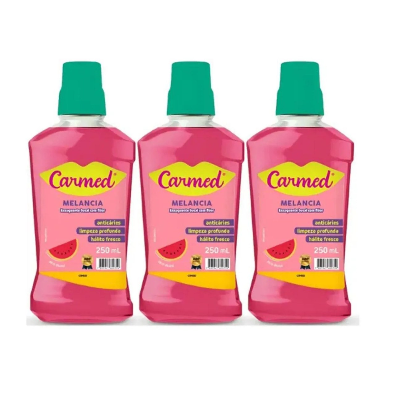 Cimed Carmed Kit 3und. Enxaguante Bucal Melancia com Flúor 250ml