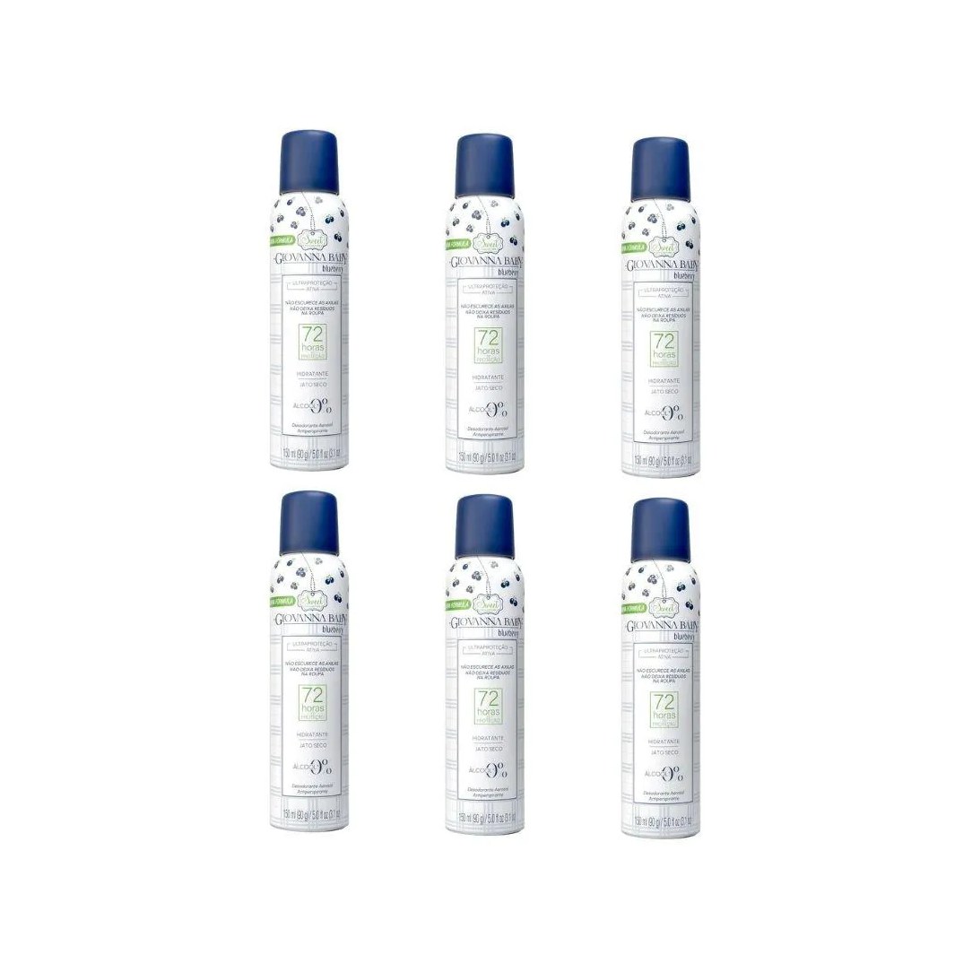 Desodorante Aero Giovanna Baby 150ml Blueberry-Kit C/6Un