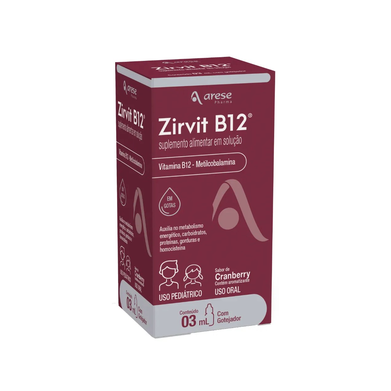 Suplemento Alimentar Infantil Zirvit B12 Sabor Cranberry 3ml Gotas