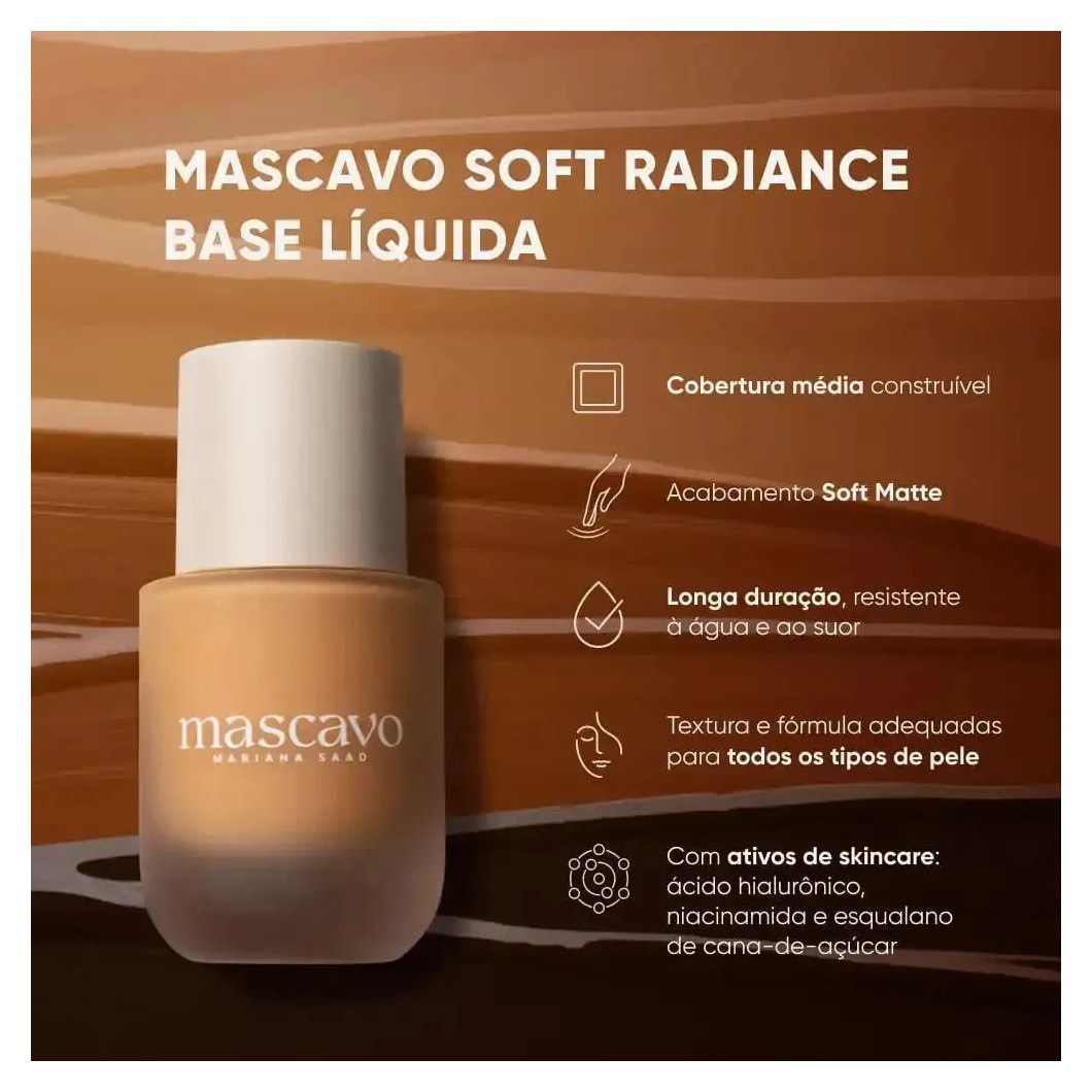 Base Líquida Mascavo Soft Radiance 30ml - 32C
