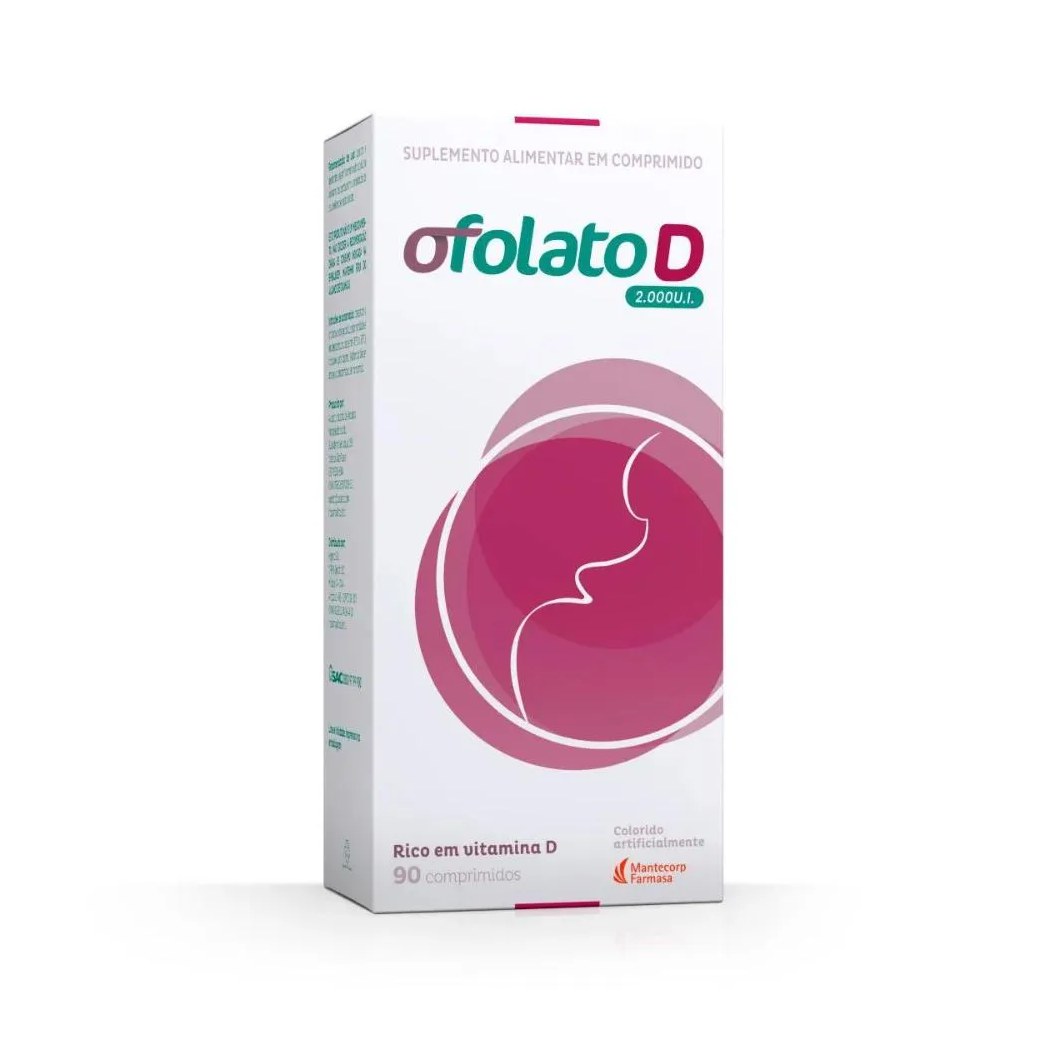 Suplemento Ofolato Vitamina D 2000ui para Gestantes 90 Cpr