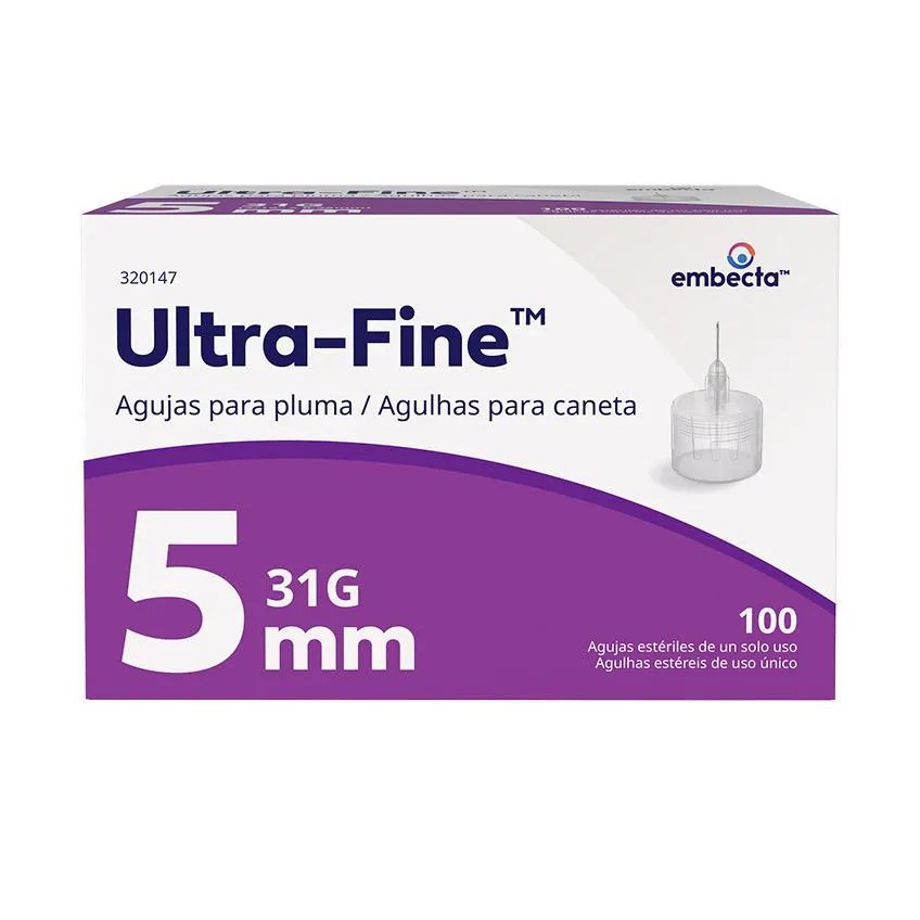 Agulha para Caneta Aplicadora de Insulina BD Ultra-Fine 5mm 100 unidades